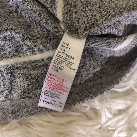 { Topshop } Fleece Tie Waist Striped Dress - Picture 8 of 8